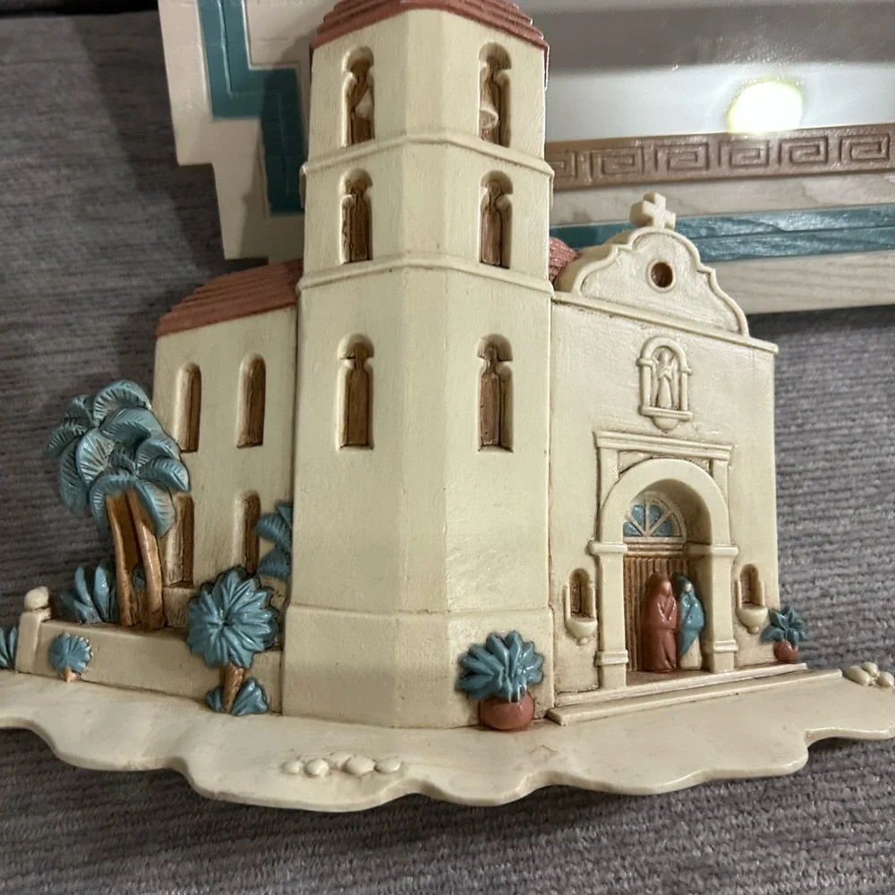 Aztec mirror & wall shelf Plaque Mission Burwood Wall Hanger Plastic Church